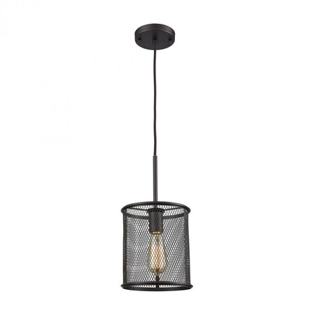 Thomas Williamsport 1-Light Pendant in Oil Rubbed Bronze with Black Metal Sha CN250151